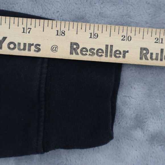 AC DC Sweatshirt Womens M Black Lace Trim Hem Drawstring Hoodie Activewear - Picture 6 of 16